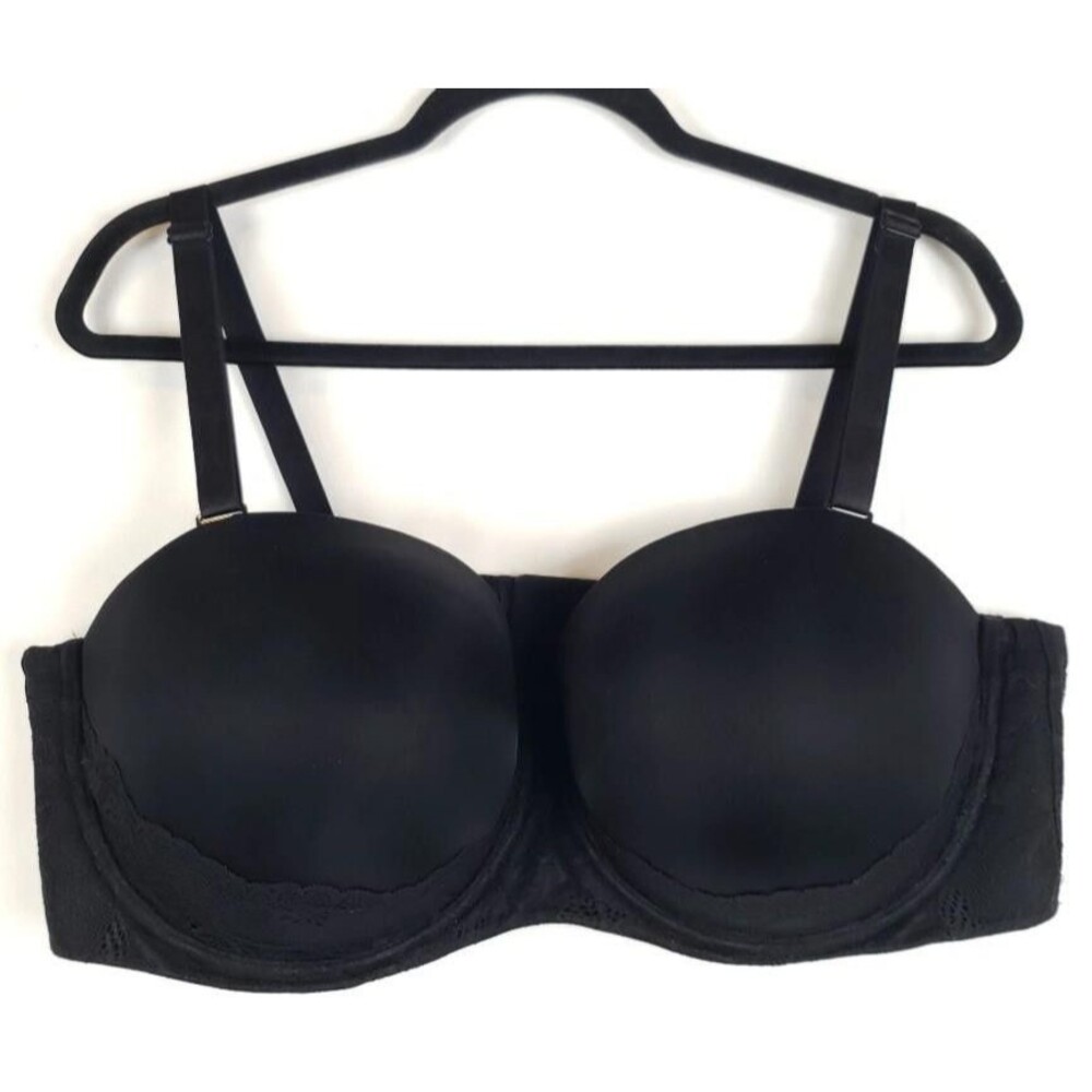 TORRID Black Sz 48C Convertible Straps Lace Trim Underwire Padded Push Up Bra